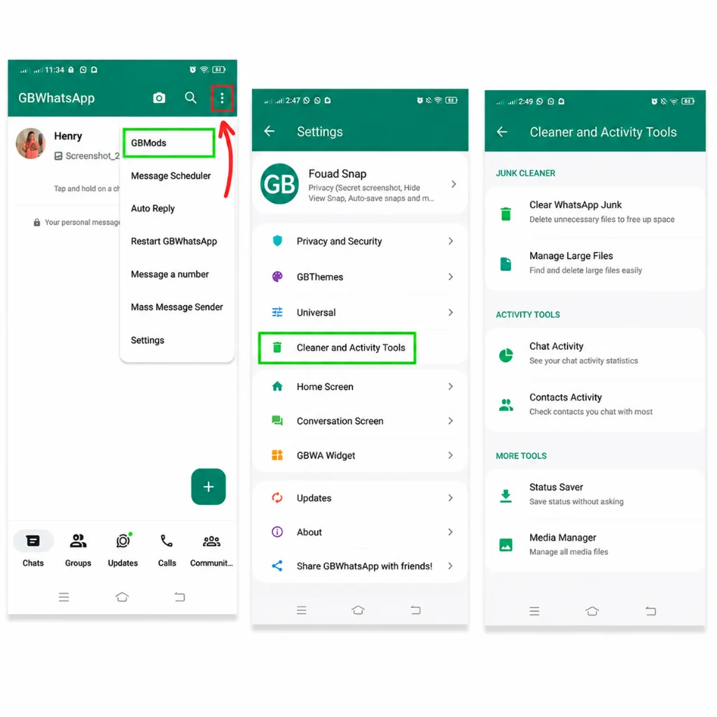 Cleaner and Activity Tools