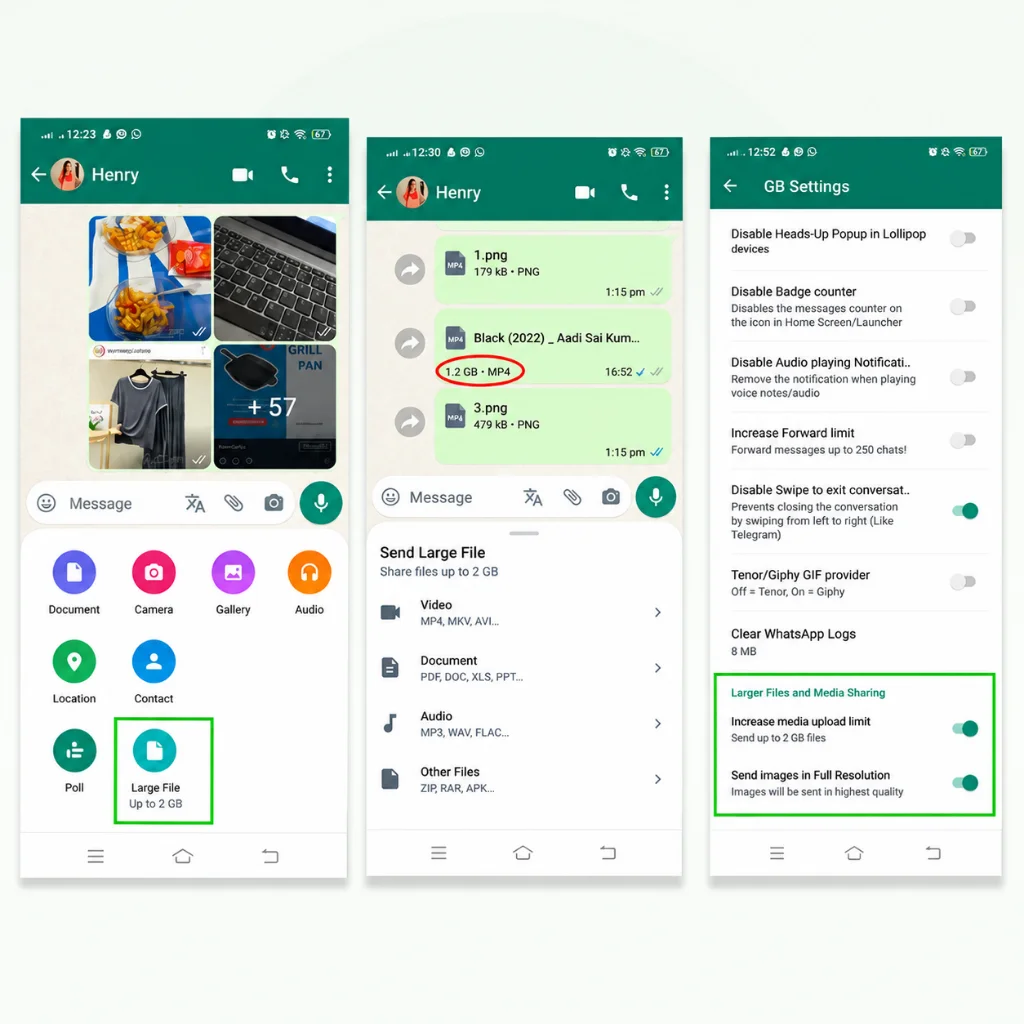 Larger File and Media Sharing